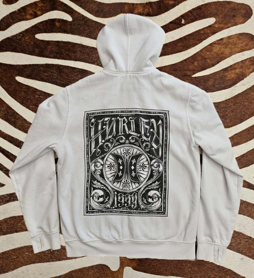 Vintage Zip Up Hurley Hoodie Fleece Lined Skate Faded Snowboard Surf Snowboard L